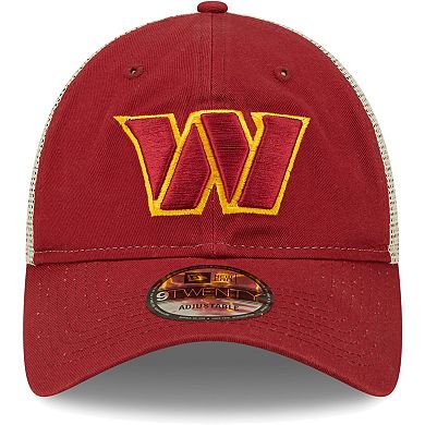 Men's New Era Burgundy/Natural Washington Commanders Loyal 9TWENTY Trucker Snapback Hat