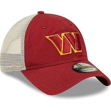 Men's New Era Burgundy/Natural Washington Commanders Loyal 9TWENTY Trucker Snapback Hat