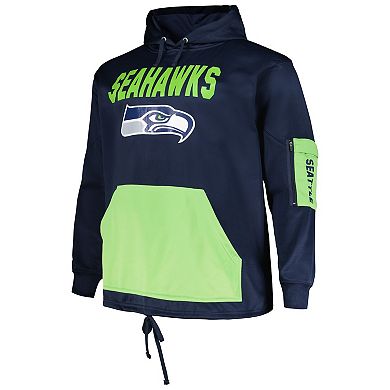 Men's Fanatics Branded College Navy Seattle Seahawks Big & Tall Pullover Hoodie