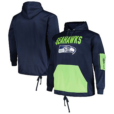 Men's Fanatics Branded College Navy Seattle Seahawks Big & Tall Pullover Hoodie