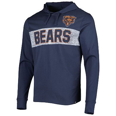 Men's '47 Navy Chicago Bears Field Franklin Hooded Long Sleeve T-Shirt