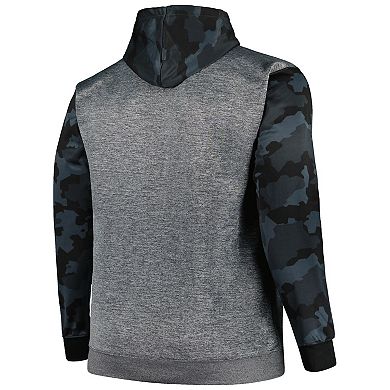 Men's Fanatics Branded Heather Charcoal Baltimore Ravens Big & Tall Camo Pullover Hoodie