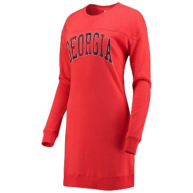 Women's Gameday Couture Red Georgia Bulldogs 2-Hit Sweatshirt Mini Dress