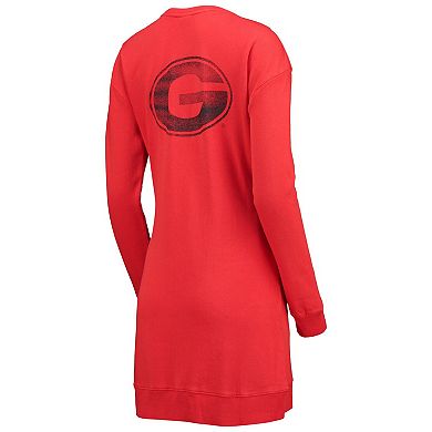 Women's Gameday Couture Red Georgia Bulldogs 2-Hit Sweatshirt Mini Dress