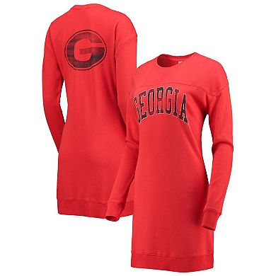 Women's Gameday Couture Red Georgia Bulldogs 2-Hit Sweatshirt Mini Dress