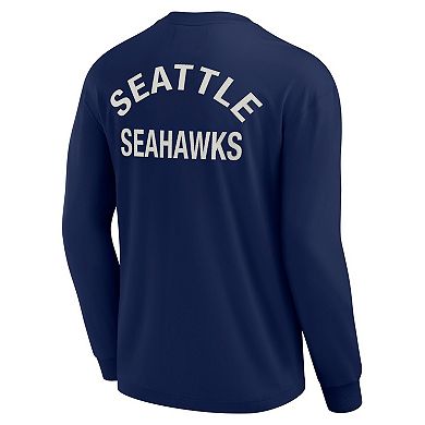Unisex Fanatics Signature College Navy Seattle Seahawks Super Soft Long Sleeve T-Shirt