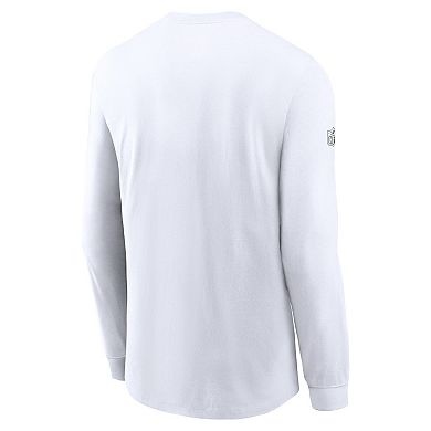 Men's Nike White Green Bay Packers Sideline Performance Long Sleeve T-Shirt