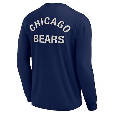 Unisex Fanatics Signature Navy Chicago Bears Super Soft Long Sleeve T-Shirt