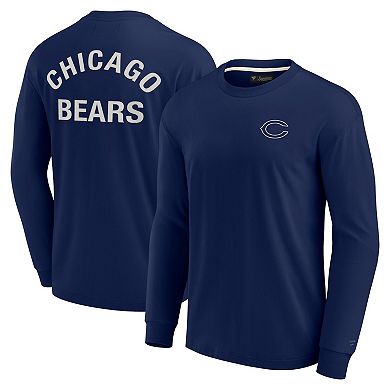 Unisex Fanatics Signature Navy Chicago Bears Super Soft Long Sleeve T-Shirt