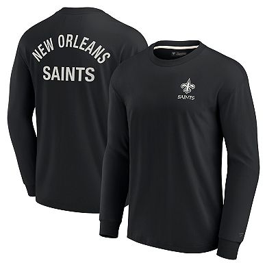 Unisex Fanatics Signature Black New Orleans Saints Super Soft Long Sleeve T-Shirt
