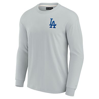 Unisex Fanatics Signature Gray Los Angeles Dodgers Super Soft Long Sleeve T-Shirt