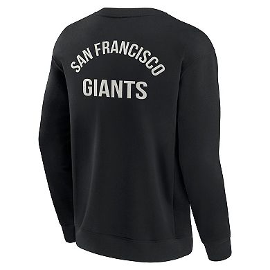 Unisex Fanatics Signature Black San Francisco Giants Super Soft Pullover Crew Sweatshirt