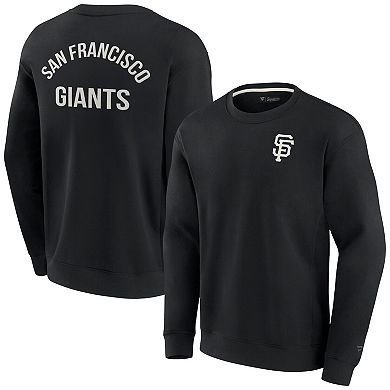 Unisex Fanatics Signature Black San Francisco Giants Super Soft Pullover Crew Sweatshirt