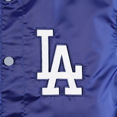 Men's Starter Royal Los Angeles Dodgers Midfield Satin Full-Snap Varsity Jacket