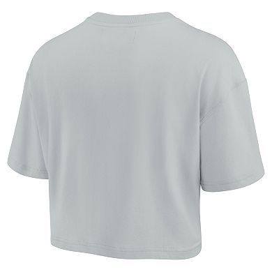 Women's Fanatics Signature Gray Green Bay Packers Super Soft Short Sleeve Cropped T-Shirt