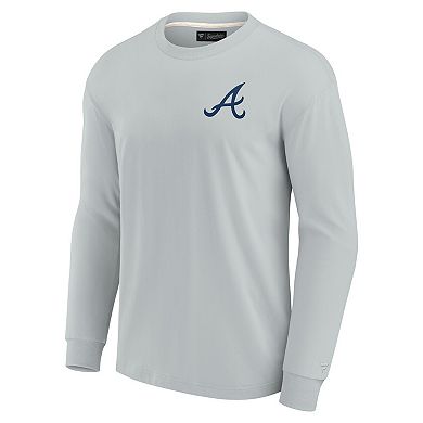 Unisex Fanatics Signature Gray Atlanta Braves Super Soft Long Sleeve T-Shirt