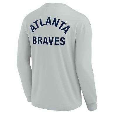 Unisex Fanatics Signature Gray Atlanta Braves Super Soft Long Sleeve T-Shirt