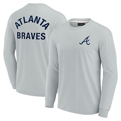 Unisex Fanatics Signature Gray Atlanta Braves Super Soft Long Sleeve T-Shirt