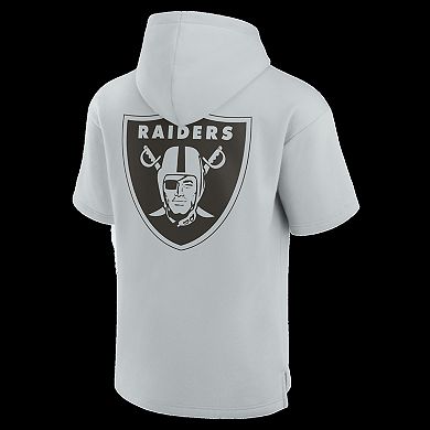 Unisex Fanatics Signature Gray Las Vegas Raiders Super Soft Fleece Short Sleeve Hoodie