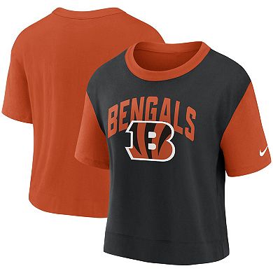 Women's Nike Orange/Black Cincinnati Bengals High Hip Fashion T-Shirt