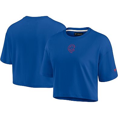 Women's Fanatics Signature Royal Chicago Cubs Super Soft Short Sleeve Cropped T-Shirt