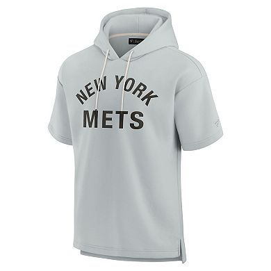 Unisex Fanatics Signature Gray New York Mets Super Soft Fleece Short Sleeve Hoodie