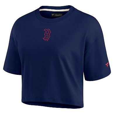 Women's Fanatics Signature Navy Boston Red Sox Super Soft Short Sleeve Cropped T-Shirt