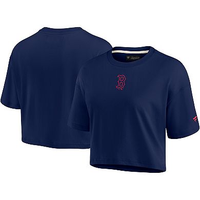 Women's Fanatics Signature Navy Boston Red Sox Super Soft Short Sleeve Cropped T-Shirt