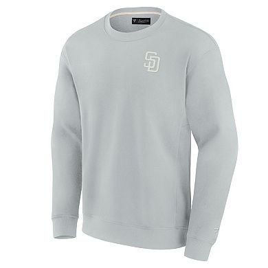 Unisex Fanatics Signature Gray San Diego Padres Super Soft Pullover Crew Sweatshirt