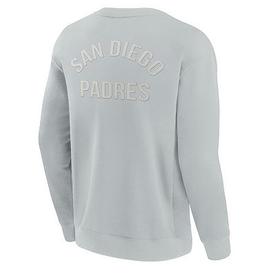 Unisex Fanatics Signature Gray San Diego Padres Super Soft Pullover Crew Sweatshirt