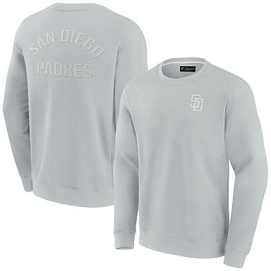 Unisex Fanatics Signature Gray San Diego Padres Super Soft Pullover Crew Sweatshirt