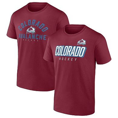 Men's Fanatics Branded Burgundy Colorado Avalanche Wordmark Two-Pack T-Shirt Set