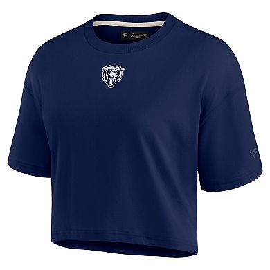 Women's Fanatics Signature Navy Chicago Bears Super Soft Short Sleeve Cropped T-Shirt