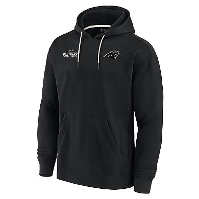 Unisex Fanatics Signature Black Carolina Panthers Super Soft Fleece Pullover Hoodie