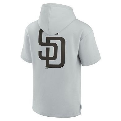 Unisex Fanatics Signature Gray San Diego Padres Super Soft Fleece Short Sleeve Hoodie