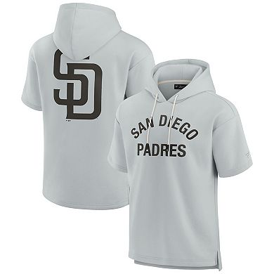 Unisex Fanatics Signature Gray San Diego Padres Super Soft Fleece Short Sleeve Hoodie