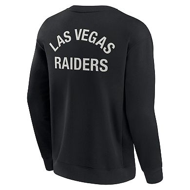 Unisex Fanatics Signature Black Las Vegas Raiders Super Soft Pullover Crew Sweatshirt