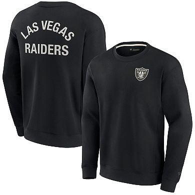 Unisex Fanatics Signature Black Las Vegas Raiders Super Soft Pullover Crew Sweatshirt
