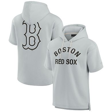 Unisex Fanatics Signature Gray Boston Red Sox Super Soft Fleece Short Sleeve Hoodie