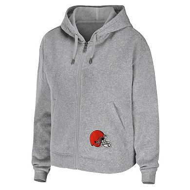 Women's WEAR by Erin Andrews Heather Gray Cleveland Browns Plus Size Full-Zip Hoodie