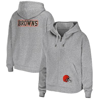 Women's WEAR by Erin Andrews Heather Gray Cleveland Browns Plus Size Full-Zip Hoodie