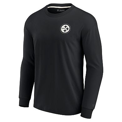 Unisex Fanatics Signature Black Pittsburgh Steelers Super Soft Long Sleeve T-Shirt