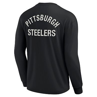 Unisex Fanatics Signature Black Pittsburgh Steelers Super Soft Long Sleeve T-Shirt