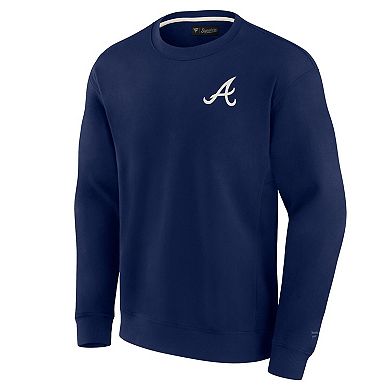 Unisex Fanatics Signature Navy Atlanta Braves Super Soft Pullover Crew Sweatshirt