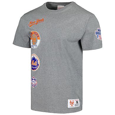 Men's Mitchell & Ness Heather Gray New York Mets Cooperstown Collection City Collection T-Shirt