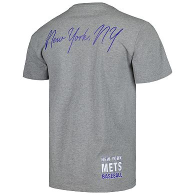 Men's Mitchell & Ness Heather Gray New York Mets Cooperstown Collection City Collection T-Shirt