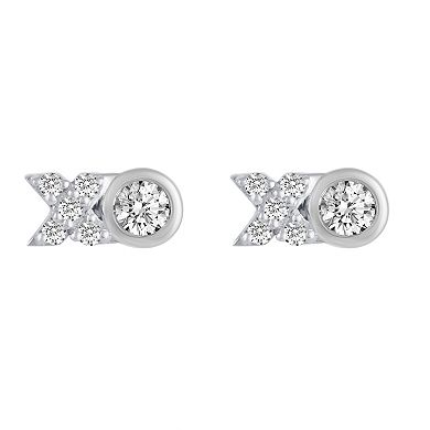 Sterling Silver 1/4 Carat T.W. Diamond XO Stud Earrings
