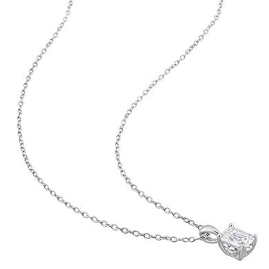 Stella Grace Sterling Silver Lab-Created Moissanite Solitaire Earrings & Heart Pendant Necklace Set