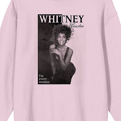 Men's Whitney Houston Grayscale Long Sleeve Graphic Tee