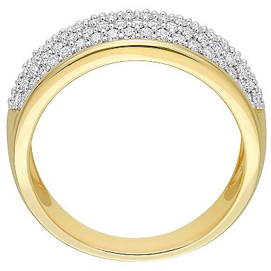 Stella Grace 18k Gold Over Silver Lab-Created Moissanite Semi-Eternity Ring